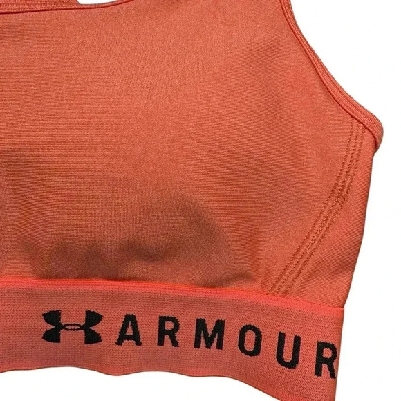 Under  Armour, Cross Back Sports Bra, Small, Orange 🏃♀️➡️ - Picture 3 of 8